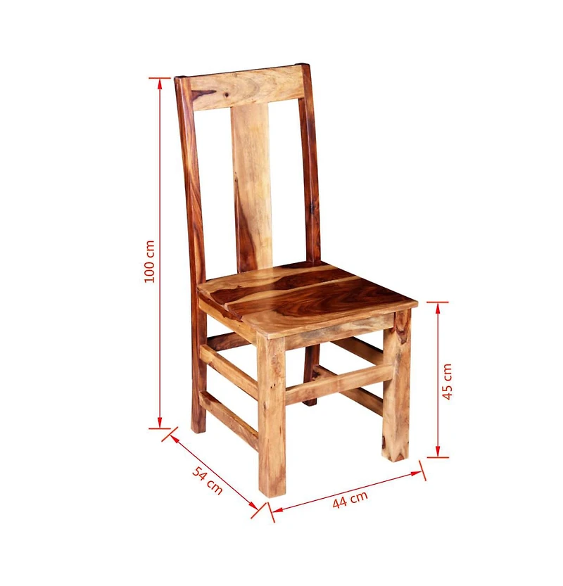 Dining Chairs 2 pcs Solid Sheesham Wood