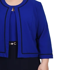 Ny Collection Plus Size 3/4 Sleeve Dress, 2 Piece Set