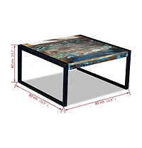 Coffee Table Solid Reclaimed Wood 31.5"x31.5"x15.7"
