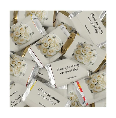 Just Candy Floral Wedding Candy Party Favors Hershey's Miniatures Chocolate, 76 Pieces