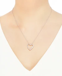 Diamond Heart Pendant Necklace (1 ct. t.w.) in 14k White Gold, 16" + 2" extender