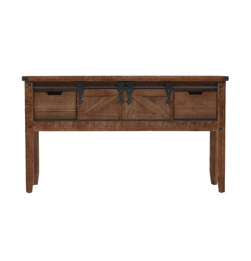 Console Table Solid Fir Wood 51.6"x14"x29.5" Brown