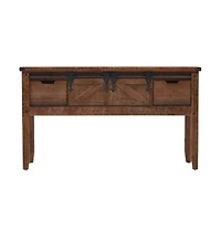 Console Table Solid Fir Wood 51.6"x14"x29.5" Brown