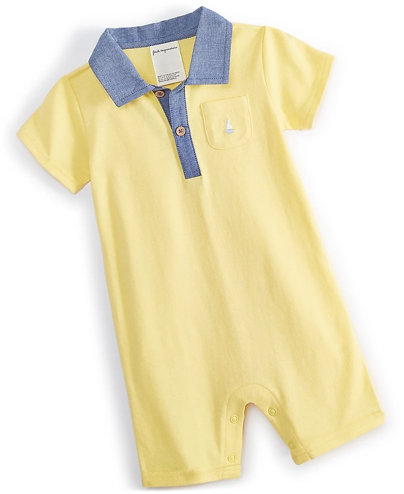 Baby Boys Embroidered Boat Sunsuit, Exclusively at Macy's