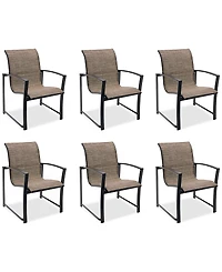 Wythburn Mix and Match Sleek Sling Outdoor Dining Chairs, Set of 6, Created for Macy's