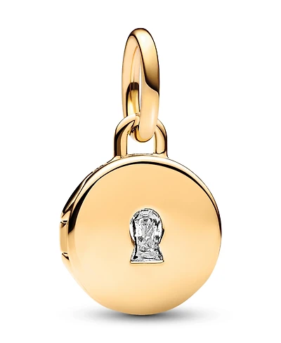 Pandora Cubic Zirconia Key Hole Engravable Locket Dangle Charm