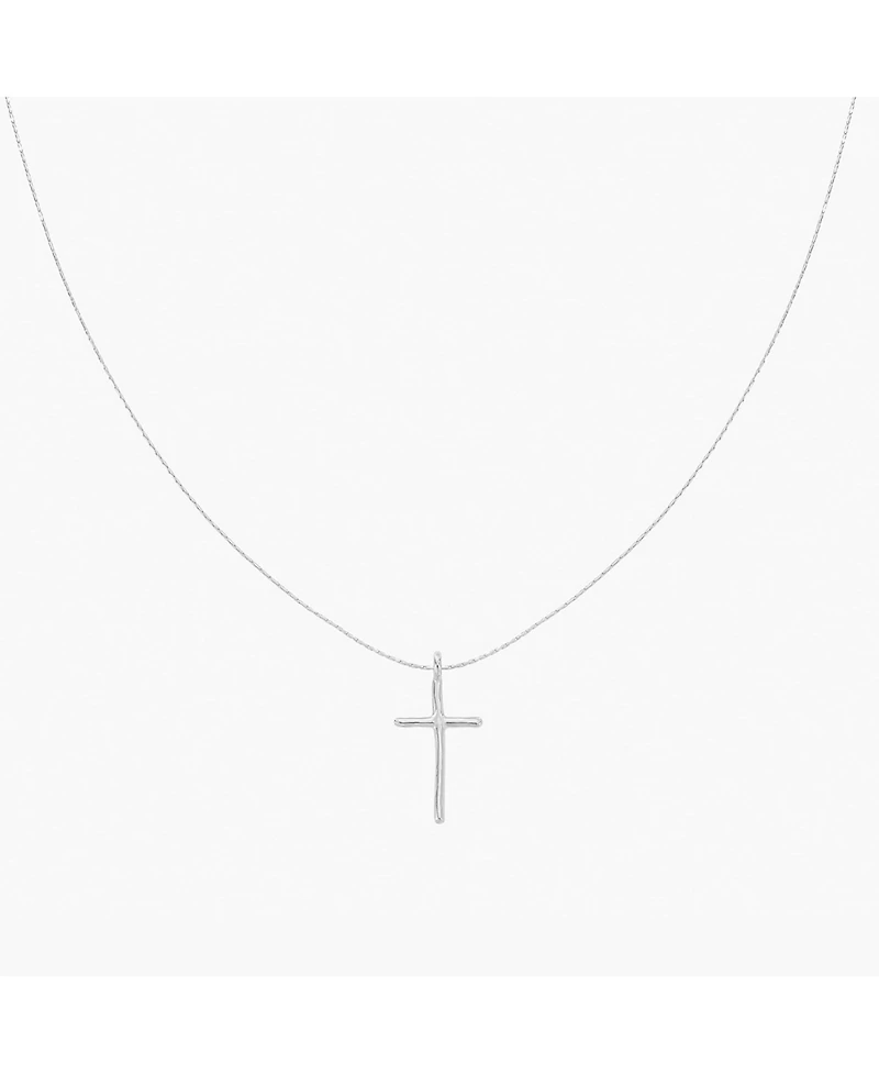Sterling Silver 18k Gold Plated Ariel Cross Necklace, Faith
