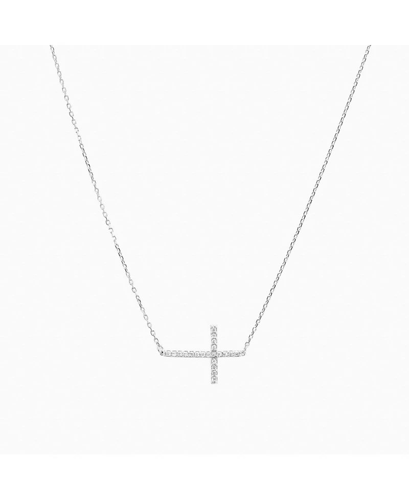 Sterling Silver Horizontal Cross Necklace – Minimalist Summer Jewelry, Trending for Summer