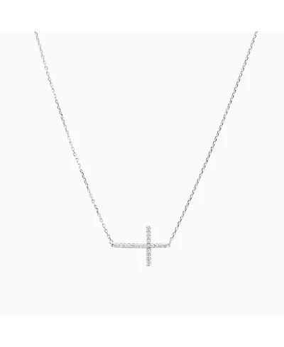 Sterling Silver Horizontal Cross Necklace – Minimalist Summer Jewelry, Trending for Summer
