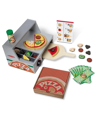 Melissa & Doug Top & Bake Wooden Pizza Counter Play Set-41 Pcs