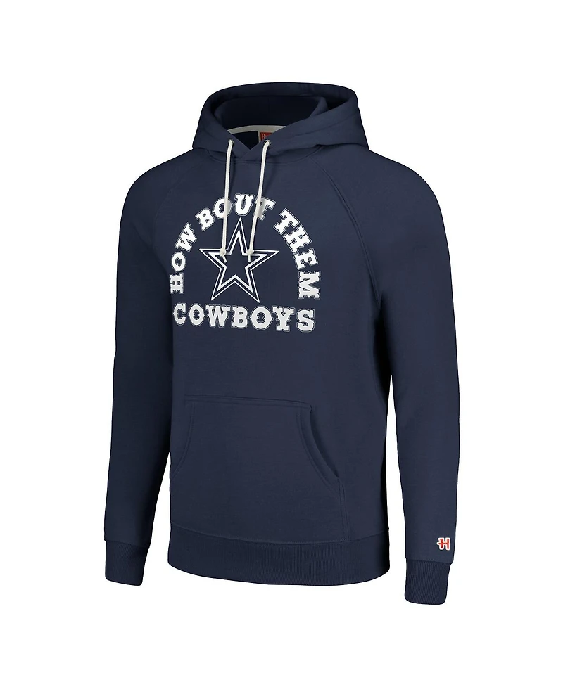 Men's and Women's Homage Navy Dallas Cowboys Hyperlocal Raglan Pullover Hoodie