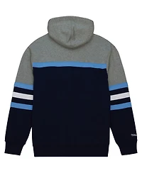 Men's Mitchell & Ness Navy North Carolina Tar Heels Head Coach Pullover Hoodie