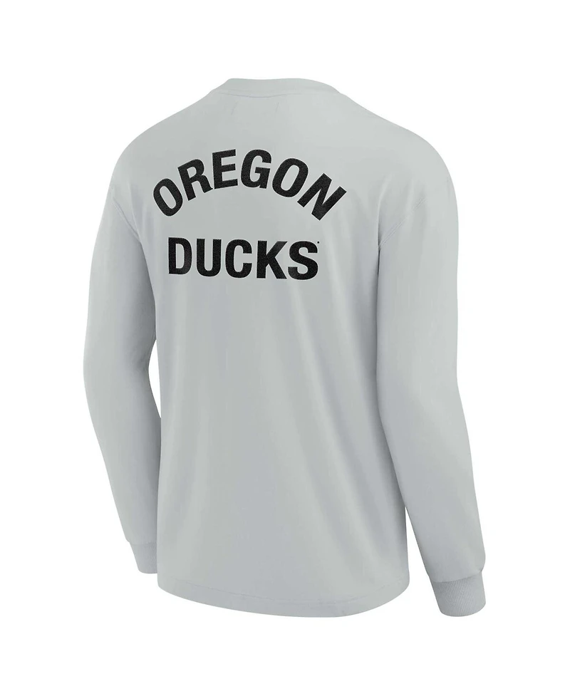 Men's and Women's Fanatics Signature Gray Oregon Ducks Super Soft Long Sleeve T-shirt