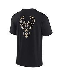 Men's and Women's Fanatics Signature Black Milwaukee Bucks Super Soft T-shirt