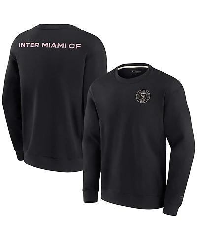 Men's and Women's Fanatics Signature Black Inter Miami Cf Super Soft Fleece Crew Sweatshirt