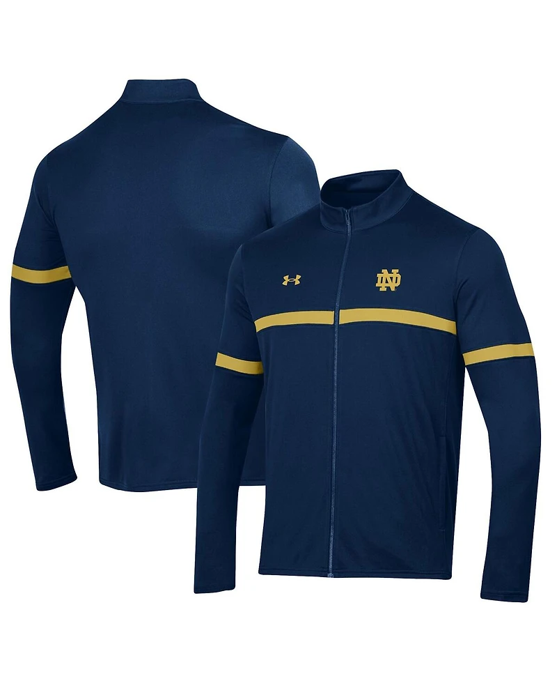Men's Under Armour Navy Notre Dame Fighting Irish 2023 Assist Warm Up Full-Zip Jacket