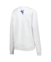 Women's The Wild Collective White Indianapolis Colts Cheer V-Neck Fleece Pullover Sweatshirt
