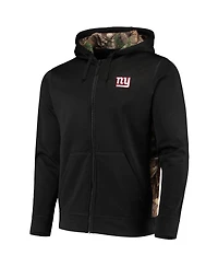 Men's Dunbrooke Black, Realtree Camo New York Giants Decoy Tech Fleece Full-Zip Hoodie