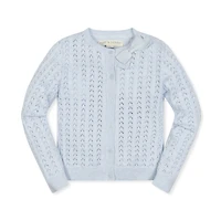 Hope & Henry Girls' Point Elle Bow Cardigan, Infant