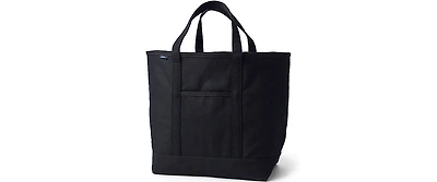Lands' End Extra Large Solid Color 5 Pocket Open Top Canvas Tote Bag