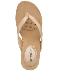 Style & Co Women's Chicklet Wedge Thong Sandals, Created for Macy's