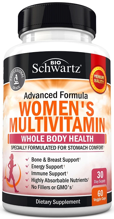 BioSchwartz Women's Multivitamin Capsule, Energy Supplement for Women, Whole Body Health Vitamins, Bioschwartz, 60ct