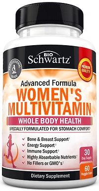 BioSchwartz Women's Multivitamin Capsule, Energy Supplement for Women, Whole Body Health Vitamins, Bioschwartz, 60ct