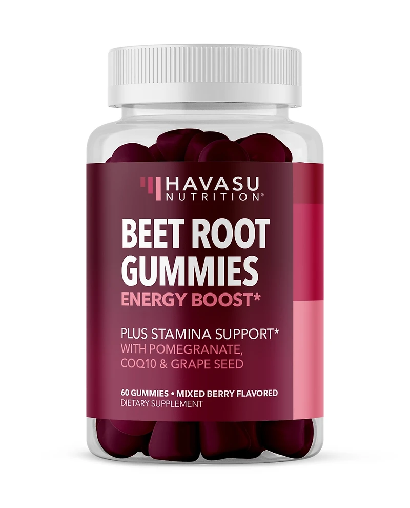 Havasu Beet Root Gummies, Nitric Oxide Booster for Healthy Energy & Circulation Support with Pomegranate Extract, 60ct