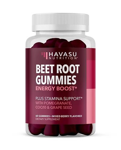 Havasu Beet Root Gummies, Nitric Oxide Booster for Healthy Energy & Circulation Support with Pomegranate Extract, 60ct