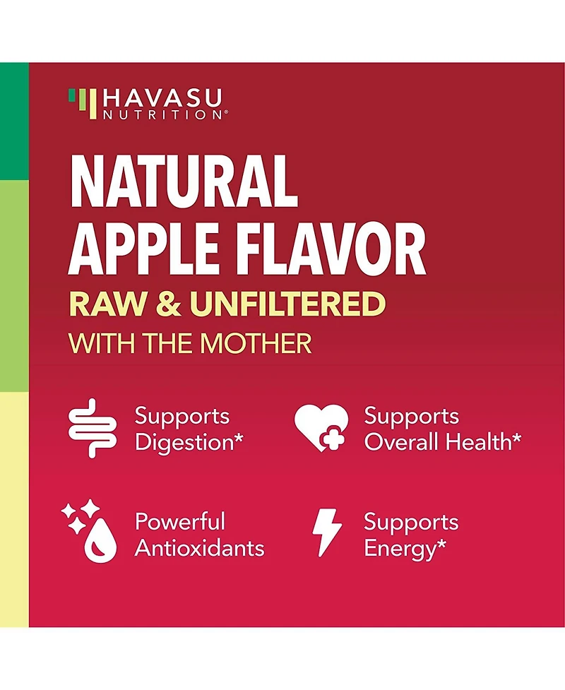 Apple Cider Vinegar Gummies, Havasu Nutrition, Apple Flavor