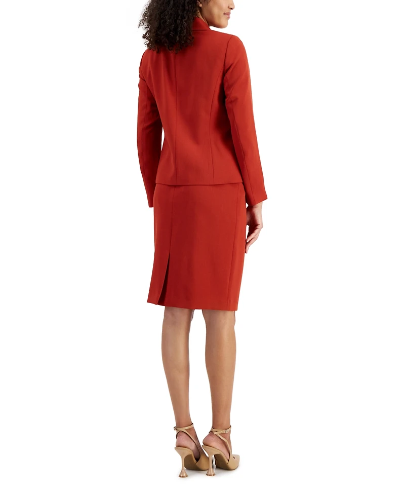 Le Suit Button-Up Slim Skirt Suit, Regular and Petite Sizes