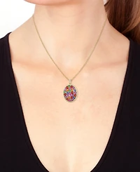 Effy Multi-Gemstone (5-7/8 ct. t.w.) & Diamond (1/2 ct. t.w.) 18" Pendant Necklace in 14k Gold