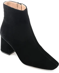 Journee Collection Women's Hazara Wide Width Velvet Block Heel Dress Booties
