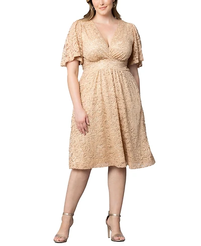 Kiyonna Plus Starry Sequin Lace Cocktail Dress