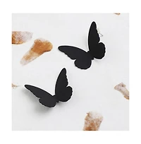 Sohi Women's Black Minimal Butterfly Stud Earrings