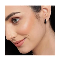 Sohi Women's Black Minimal Hoop Earrings