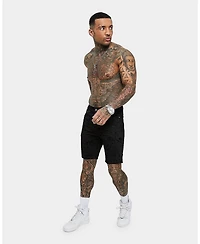 Saint Morta Men's Paisley Skulls Denim Shorts