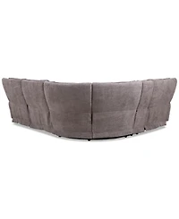 Closeout! Deklyn 116" 5-Pc. Zero Gravity Fabric Sectional with 3 Power Recliners & 1 Console, Created for Macy's
