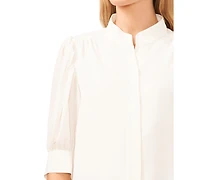 CeCe Women's 3/4-Sleeve Collared Button Down Top