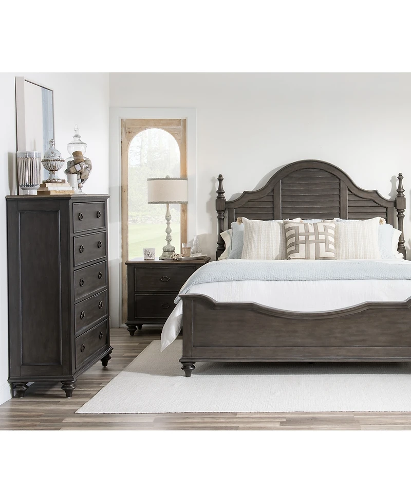 Mandeville 3pc Bedroom Set (Louvered California King Bed + Drawer Chest -Drawer Nightstand