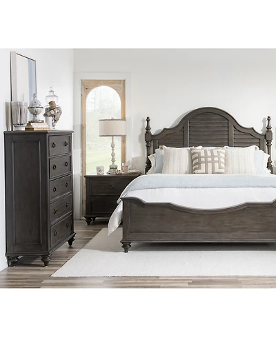 Mandeville 3pc Bedroom Set (Louvered California King Bed + Drawer Chest -Drawer Nightstand