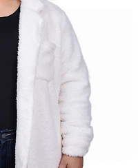 Ny Collection Plus Long Sleeve Button Front Sherpa Jacket