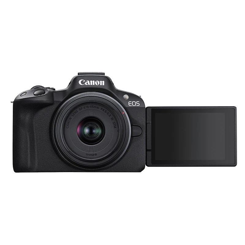 Canon Eos R50 Mirrorless Camera with Rf-s 18-45mm f/4.5-6.3 Is Stm and Rf-s 55-210mm f/5-7.1 Is Stm Lens, Black