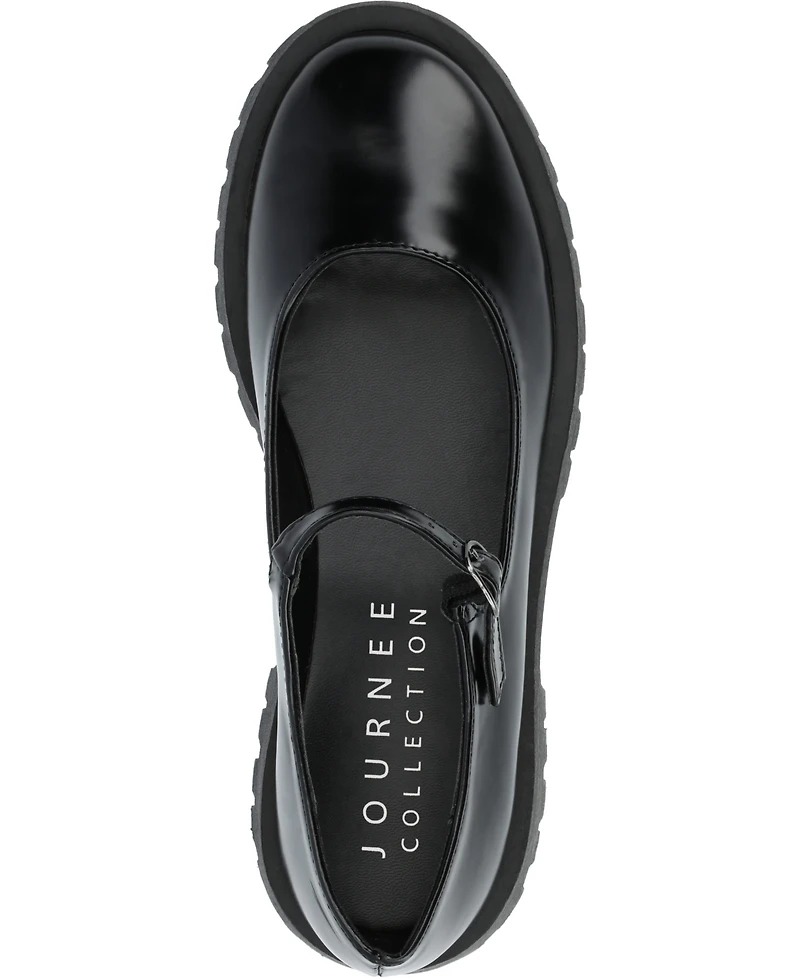 Journee Collection Women's Kamie Lug Sole Mary Jane Flats