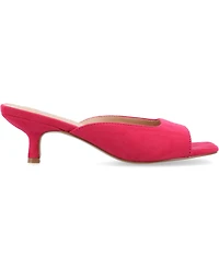 Journee Collection Women's Larna Square Toe Slip On Kitten Heels