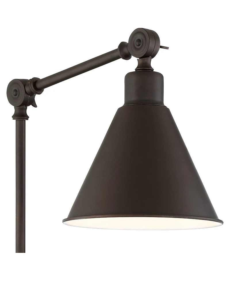 360 Lighting Wray Modern Industrial Swing Arm Wall Lamps Set of 2 Dark Bronze Plug-in 6" Light Fixture Up Down for Bedroom Reading Living Room Ha