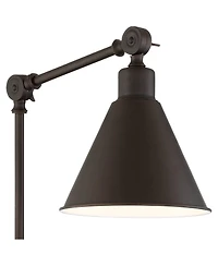 360 Lighting Wray Modern Industrial Swing Arm Wall Lamps Set of 2 Dark Bronze Plug-in 6" Light Fixture Up Down for Bedroom Reading Living Room Ha