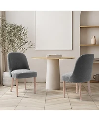 Mid-Century Modern Upholstered Boucle Dining Chair (Set of