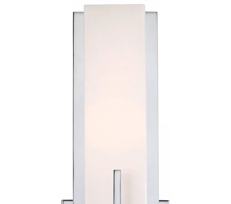 Possini Euro Design Midtown Modern Wall Light Sconce Chrome Hardwire 4 1/2" Fixture Rectangular White Glass for Bedroom Bathroom Vanity Reading H