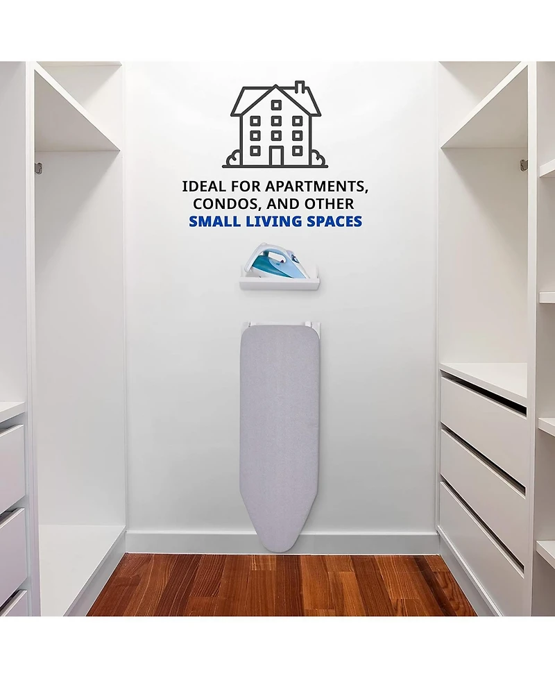 Ivation Ironing Board with Storage Shelf, Wall Mount Ironing Board